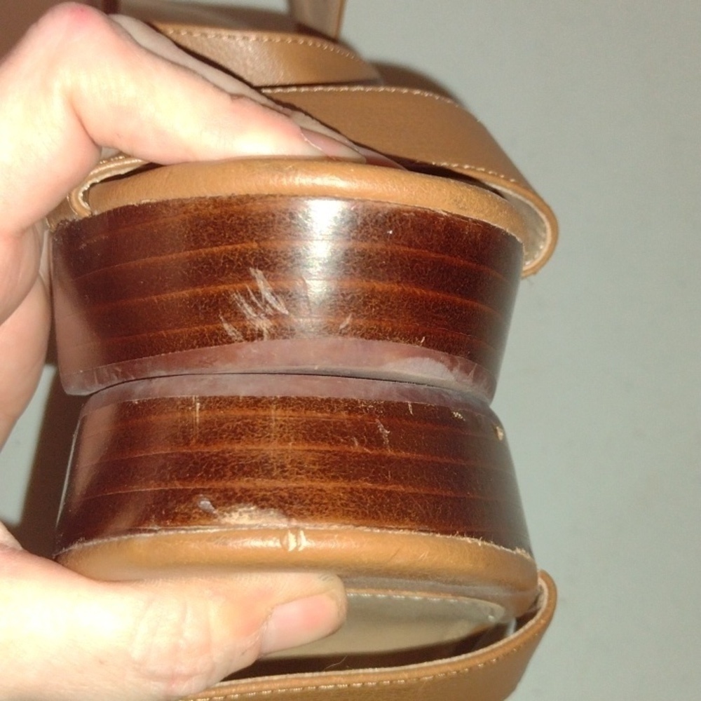 14th & Union Narissa Slingback Wedge Sandal Cognac Brown Women’s Shoes size 7.5 - Picture 7 of 9